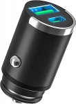 Autolaadija - Universaalne duo kiirlaadija - USB C ja A - &uuml;hendusadapter - Sigaretis&uuml;&uuml;taja pistik C-t&uuml;&uuml;pi - 100W kiirlaadimine - must