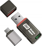 SALCAR CarPlay traadita adapter iPhone'ile ja Androidile, 2 in 1, 2025 uuendamine, kahesageduslik 5,8 GHz autodongle, stabiilne Android autoadapter, v&auml;ga lai &uuml;hilduvus s&otilde;idukitele alates tootmisaastast