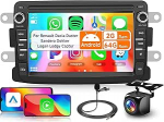 2G & 64G 7-tolline autoraadio Renault Dacia Duster Sandero Dokker Logan Lodgy Captur koos Carplay Android Car, Android 15, puuteekraaniga Bluetooth RDS/FM raadio, WiFi Navi/AHD tagurduskaamera/CANBUSiga