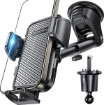 Mobiiltelefoni hoidja auto [Tugevaim iminapp ja ventilatsiooniklamber], 360&deg; p&ouml;&ouml;rlev mobiiltelefoni hoidja auto tarvikud, armatuurlaua tuuleklaasi auto mobiiltelefoni hoidja iPhone Samsung k&otilde;ik nutitelefonid