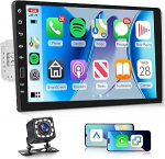 Rimoody juhtmevaba Carplay autoraadio 1 DIN Androidiga auto 9-tolline puuteekraaniga autoraadio koos Mirror Link FM-raadio Bluetooth USB/AUX/Type C/DVR kaugjuhtimispuldiga tagurduskaameraga