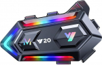 OBEST mootorratta Bluetooth peakomplekt, kiivri peakomplekt RGB valgustusega, traadita k&auml;edeta Bluetooth 5.3 mootorratta jaoks, topelt m&uuml;ravastase subwoofer, IPX6, 1000mAh