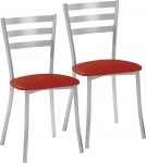 ASTIMESA SCRRRO Two Kitchen Chairs, Metal, Red, Altura de asiento 45 cms