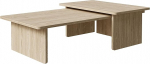 Selsey Usalo Coffee Table, Living Room Table, Set of 2, Side Tables, Rectangular Sofa Table, 140 x 90 cm, 90 x 55 cm, Oiled Oak