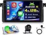 4+128G Android Autoradio mit Bildschirm f&uuml;r BMW E46 1999-2005 Wireless Carplay, Autoradio mit Navi 9 Zoll Incell Bildschirm Android Auto/FM/RDS/R&uuml;ckfahrkam