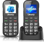 4G vanemate mobiiltelefon ilma lepinguta, 1800 mAh aku nupuga mobiiltelefon eakatele, pension&auml;ridele suurte nuppudega, lihtne suure nupuga mobiiltelefon koos laadimisjaamaga, SOS h&auml;daolukordade lahendamine