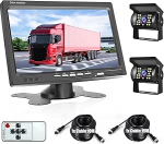 Rimoody auto tagantvaate kaamera komplekt 7-tolline 1080P IPS monitor tagantvaate kaamera komplekt Van, 2 x veekindel &ouml;&ouml;vaatluskaamera 15M kaabliga + 10M RV Truck Trailer Pickup Bus Camperile
