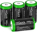 HiQuick 4 x Mono D aku, NI-MH laetav D aku, suure v&otilde;imsusega 10,000 mAh, 1200 laadimists&uuml;klit, 1.2 V t&uuml;&uuml;pi D aku.