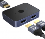 HDMI l&uuml;liti 8K@60Hz 4K@120Hz, l&uuml;liti 2 sisse 1 v&auml;lja, HDMI 2.1 l&uuml;liti toetab 8K@60Hz, HDCP 2.2/2.3, 48Gbps, 3D, HDR, HDTV/Monitor/Portablele/PS5/Xboxile