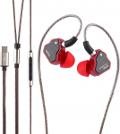 LINSOUL 7Hz Salnotes Zero HiFi 10 mm d&uuml;naamilise juhiga k&otilde;rvaklapid IEM metallist komposiitmembraaniga, roostevabast terasest esiplaat, eemaldatav 2-pin OFC kaabel (punane, mikrofoniga, t&uuml;&uuml;p C)