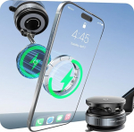 CloudValley 15W Magnetisches Auto Ladeger&auml;t mit Gel-Saugnapf, Handyhalterung mit Schnellladung & 360&deg; Verstellung, Kompatibel mit MagSafe iPhone 16 15 14 13 12