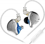 KZ ZS10 Pro In-Ear Monitor k&otilde;rvaklapid, 4 tasakaalustatud armatuuri ja 1 d&uuml;naamiline draiver (4BA ja 1DD) h&uuml;briidk&otilde;rvaklapid koos 2-poolse asenduskaabliga In-Ear KZ k&otilde;rvaklapid (sinine koos mikrofoniga)