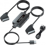 Kirolle Dual Scart to HDMI Converter koos 4:3/16:9 suhte l&uuml;litiga, 2 x Scart to HDMI Converter