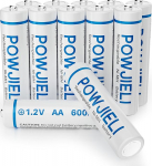 POWJIELI Ni-MH AA laetavad patareid, Double A p&auml;ikesepatareid, 600 mAh, 1,2 V, eellaetud aeda, maastikukujundusse, p&auml;ikesevalgustid, muinasjututuled, rajavalgustid (12 tk.)