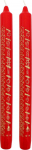 Ebersbacher Kerzenfabrik GmbH advendikalendri k&uuml;&uuml;nlad T&auml;hed Punased kuldse tr&uuml;kiga 2 tk Umbes (l&auml;bim&otilde;&otilde;t x k&otilde;rgus) 22 x 250 mm