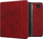 Kobo Kobo Libra Colour/Tolino Vision v&auml;rviga &uuml;hilduv kwmobile &uuml;mbris - kunstnahast &uuml;mbris - s&uuml;damepintsel tumepunane