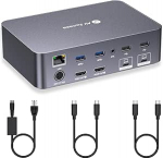 AV Access dokkimisjaam KVM Switch 2 monitori 2 s&uuml;learvutit, 4K KVM Dual Monitor, 2 USB-C MST porti, 60W PD igale arvutile, 1G Ethernet, EDID emulatsioon, 2K @ 144Hz, 1080P@240Hz, ideaalne kodukontorisse