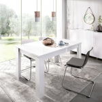 Dmora - Caladora Extendable Table, Multi-Adjustable Extendable Console, Dining Table with Extension, 140/190 x 90 x 77 cm, White