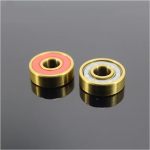 16 ST&Uuml;CKE 608-TIG Skateboard-Lager 8 x 22 x 7 mm ABEC-9 608 V RS Oberfl&auml;che Gold Titanbeschichtung Nylonk&auml;fig 608 Kugellager