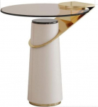 GLigeT Round Side Table Modern Stainless Steel Living Room Glass Worktop Decoration Coffee Table Bedroom Bedside Table Home Corner Side Table Coffee Table