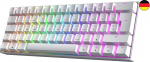 GK61 Hot-Swap mehaaniline m&auml;nguklaviatuur - 62 klahvi mitmev&auml;rviline RGB LED taustvalgustus PC/Mac m&auml;ngijatele - ISO saksa paigutus (Gateron Optiline pruun, valge)