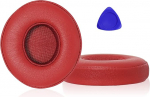 Professionaalsed asendusk&otilde;rvapadjad Beats Solo 2 & Solo 3 juhtmevabadele k&otilde;rvaklappidele, Premium k&otilde;rvaklapid, k&otilde;rvapadjad, pehmema naha ja k&otilde;rge elastse vahuga padjad (punane)