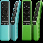 Schutzh&uuml;lle kompatibel mit Samsung Smart-TV-Fernbedienung BN59-Serie, kerge Silikon-Schutzh&uuml;lle, sto&szlig;fest, rutschfest, leuchtet gr&uuml;n und leuchtend, Blau, 2 St&uuml;ck