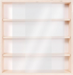 Alsino Collector's Display Case with Disc Wall Shelf Wooden Hanging Display Cabinet German Wood Manufacturer Minerals Stones Figures V07-50 x 52 x 12 cm with 2 Perspex Glass Panes