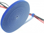 Tuka TKB5014 Velcro kaablipaelad 25 m x 20 mm, vabalt l&otilde;igatav, vastupidav, eemaldatav, korduvkasutatav, kaablipaelad, Velcro lint kaablijuhtimine, Velcro rull paigutamiseks, juhtmekablite kinnitamiseks, Sinine