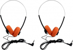 2 Pack Retro Over Ear k&otilde;rvaklapid Wired HiFi Stereo Sound Lightweight Portable koos reguleeritava peapaelaga Mugavad k&otilde;rvaklapid reisimiseks ja igap&auml;evaseks kasutamiseks Orange