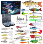 Kalap&uuml;&uuml;gi advendikalender Angel Adventskalender M&auml;nner 24 Tage Premiumk&ouml;der + Sortierbox Weihnachts-angelkalender Geschenk f&uuml;r Papa, Ehemann Freund jugendliche Angler