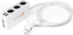 Technaxx autolaadija hoidik TE11 4-pordilise USB-pordi ja 3-suunalise autosisese jaoturiga nutitelefoni/tahvelarvuti jaoks