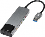 CosyCaya Computer Sound Card, 6 in 1 External Sound Card, USB 5.1 Multifunctional Audio Converter for Computer, Laptop, Aluminum Sound Card