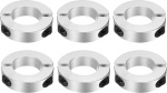 sourcing map Double Split Shank Collar, 38mm Bore Two Piece Clamp Collar, 70mm OD, 18mm Thickness, Aluminum Alloy Screw Split Ring, 6 Pieces