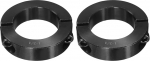 sourcing map Double Split Shank Collar, 1-3/8" Bore, One Piece Tension Ring, 2-1/4" OD, 1-1/4" Thick, Black Oxide Lock Collar Clamp with Set Screws (1045 Steel) - Pack of 2