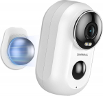 ZUMIMALL valvekaamera v&auml;ljas aku, 2K traadita v&auml;ljas WLAN IP kaamera PIR liikumisanduriga, IR &ouml;&ouml;n&auml;gemine, IP66 veekindel, 2-suunaline heli, pilve/SD m&auml;lu, sireenih&auml;ire (valge)