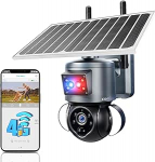 4G LTE Celluar turvakaamera SIM-kaardiga 2K 4MP Solar Powered turvakaamerad Wireless Outdoor No WiFi vaja &ouml;&ouml; n&auml;gemine 360 PTZ liikumisanduriga Floodlight kaamera kodu turvalisuse veekindel