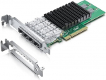 H!Fiber.com 10G NIC, Quad SFP+, 10GbE Ethernet v&otilde;rgukaart, SPEC &uuml;hildub X710-DA4-ga, Intel XL710-BM1 kiibiga, toetab Windows Server/Linux/VMware (ei toeta X11, MAC)