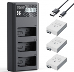 K&F CONCEPT 3 Pack LP-E8 aku ja t&auml;iendatud LCD-laadija, mis &uuml;hildub Canon EOS Rebel T2i, T3i, T4i, T5i, 550D, 600D, 650D, 700D, Kiss X4, Kiss X5, Kiss X6 kaameratega.
