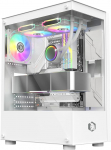 EMPIRE GAMING - Gamer PC korpus CM-241 - ARGB Medium Tower Micro-ATX ja ITX - 3 ventilaatorit 120mm 3 Pins 5V LED RGB adresseeritav - MB Sync - Mid Tower valge