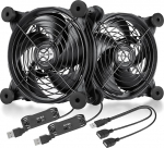 upHere Case Fan 120 mm PC ventilaator USB Multi-Speed Control koos metallv&otilde;rega kaitsega PC/TV Box/Vastuv&otilde;tja/AV Cabin/PS4/Router, U1204