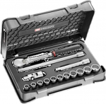 Facom SL. '161-1p12u Muhvikomplekt Spline, 1/2 tolli, must/hall, 15-osaline komplekt