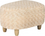 Adeco Faux Fur Ottoman Footrest Modern Rectangular Fluffy Furry Small Footstool Step Stool Extra Seat Non-Slip Wooden Legs for Living Room Couch