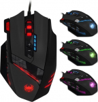zelotes m&auml;nguhiir, 4000 DPI, 12 programmeeritavat nuppu, 8 kaaluplokki, ergonoomiline disain, RGB m&auml;nguhiir koos kaabliga, PC-le, Macile, arvutile, s&uuml;learvutile, must