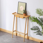 Schmaler Konsolentisch, Sofatisch aus Rattan mit Schubladen f&uuml;r Eingangsbereich, Diele, Flur, Wohnzimmer(Yellow,60x20x85cm/24x8x33in)