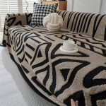 Diivan viskekate 1/2/3/4 istekohaga, Bohemian Line geomeetriline diivanikate, diivanikate L kuju U nurgas diivan suur diivanikate, mitmek&uuml;lgne libisemisvastane diivanikate, voodi futon kate (Camel 180 x 420 cm)