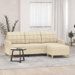 ZEYUAN 3-kohaline diivan koos tugitooliga, kreemikas, 180 cm, kangas, diivanid ja diivanid, diivanid elutuppa, diivan teismeliste tuppa, l&otilde;&otilde;gastav diivan, diivan magamistuppa, polsterdatud diivan 3201003