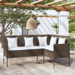 ShGaxin L-kujuline diivan koos polsterdusega Poly Rattan Brown, Lounge diivan, Diivanid ja diivanid, Relax diivan, diivan elutuppa, 318583
