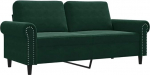 vidaXL diivan 2-kohaline, Lounge diivan diivan koos k&auml;etugede seljapatjadega, elutoa diivan disain diivan metallist raam, istumism&ouml;&ouml;bel kahekohaline, tumeroheline velvet