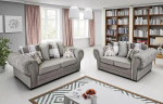 Chesterfield Baron Grey 3-kohaline diivan + 2-kohaline diivan Diivanid elutuppa Diivanikomplektid Chesterfield koos hajutatud padjaga helehall
